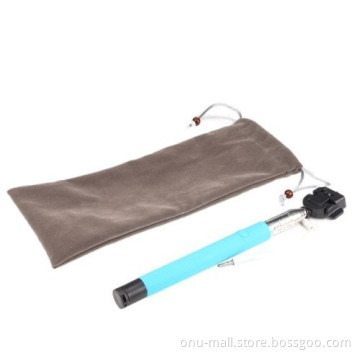 11cm x 27cm Soft Flannel Portable Monopod Bag Selfie Stick Bag with Strap